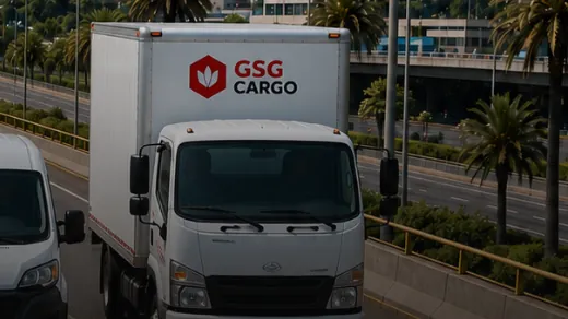 Camión GSG Cargo en la vía expresa de Lima